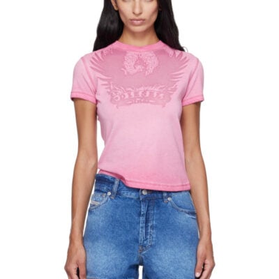 Diesel Pink Dévoré Phoenix T-shirt