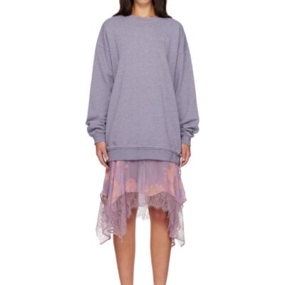 Diesel Purple Sweatshirt Minidress
