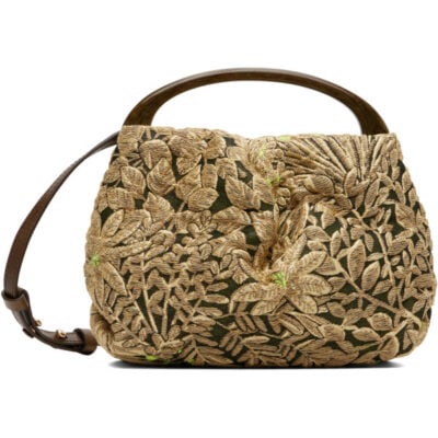 Dries Van Noten Beige & Brown Small Resin Handle Bag
