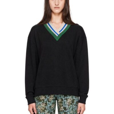 Dries Van Noten Black Layered V-Neck Sweater
