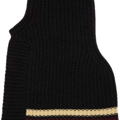 Dries Van Noten Black Wool Shawl Collar