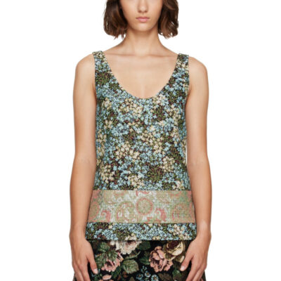 Dries Van Noten Blue Floral Top