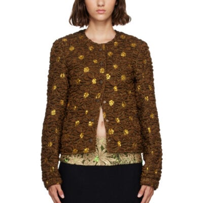Dries Van Noten Brown Cloqué Jacket