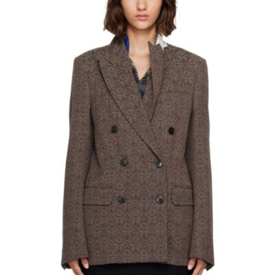 Dries Van Noten Brown Jacquard Blazer