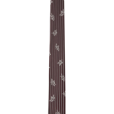 Dries Van Noten Burgundy Printed Silk Tie