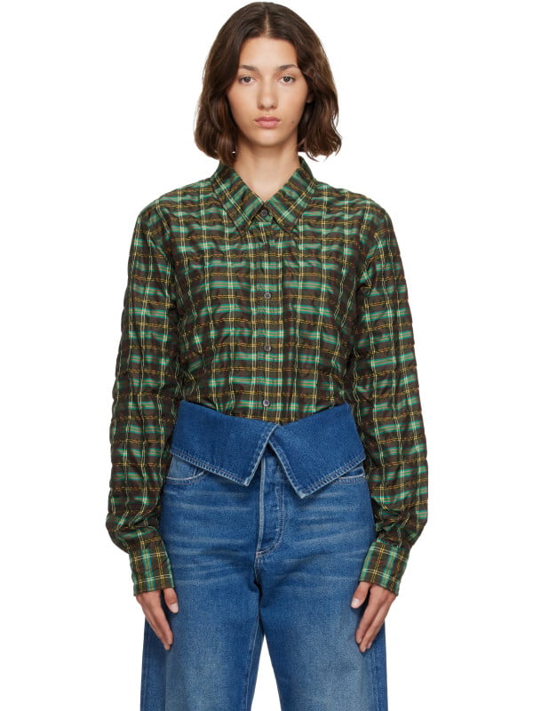 Dries Van Noten Khaki Check Shirt