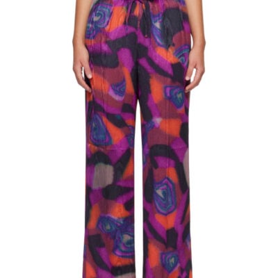 Dries Van Noten Multicolor Moiré Trousers