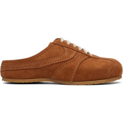 Dries Van Noten Tan Suede Mule Loafers