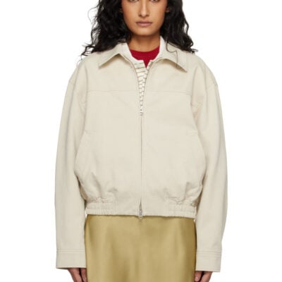 Dunst Beige Collared Blouson Jacket