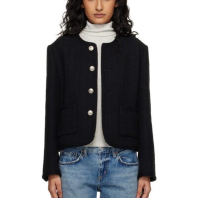 Dunst Black Classic Boucle Tweed Jacket