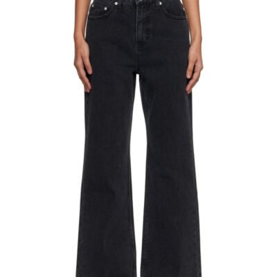 Dunst Black Relaxed Flared Jeans