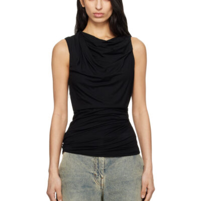 Entire Studios Black Drape Tank Top