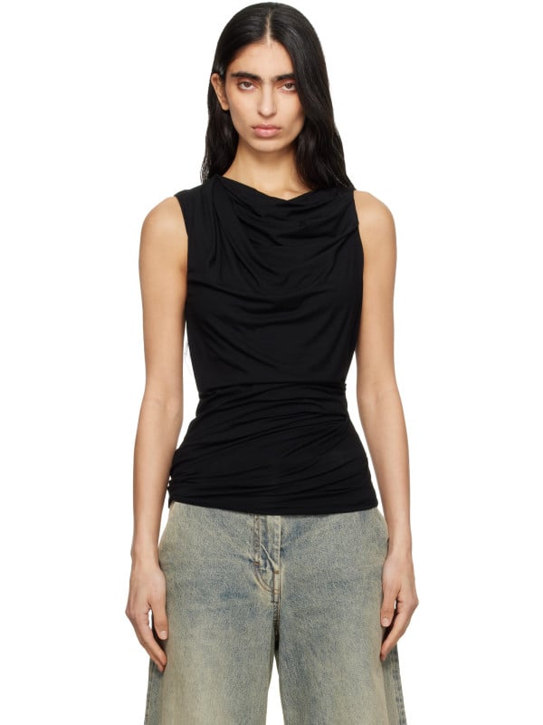 Entire Studios Black Drape Tank Top
