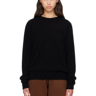 Entire Studios Black Knit Cashmere Crewneck Sweater
