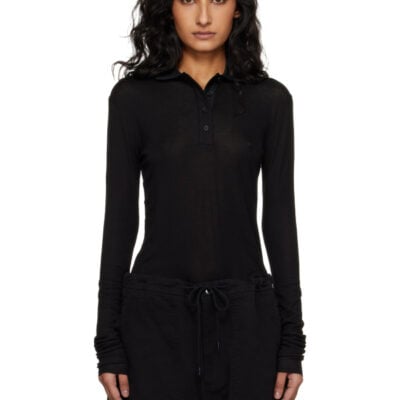 Entire Studios Black LS Polo
