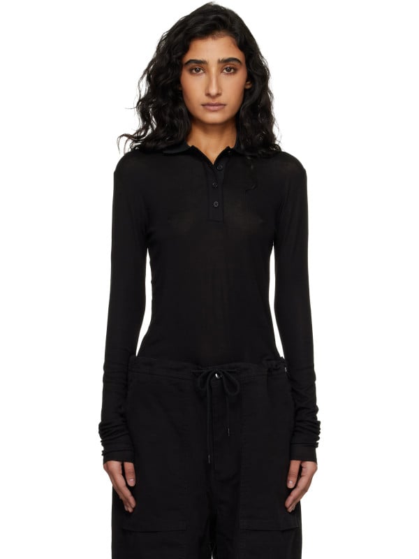 Entire Studios Black LS Polo