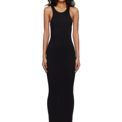 Entire Studios Black Muscle Tank Midi Dress