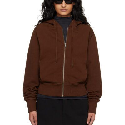 Entire Studios Brown Slim Zip Up Hoodie