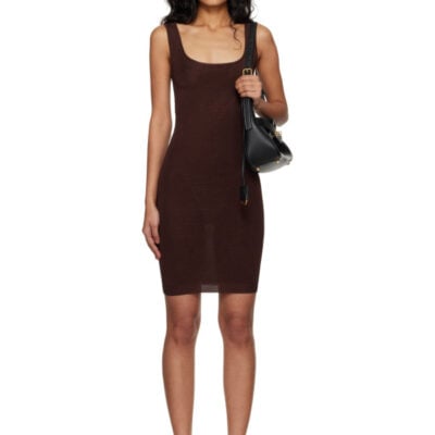 Entire Studios Brown Square Neck Minidress