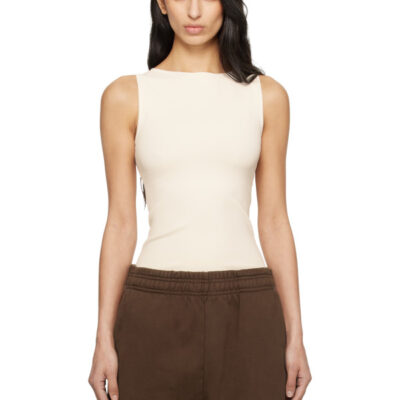 Entire Studios Off-White Boat Neck Top