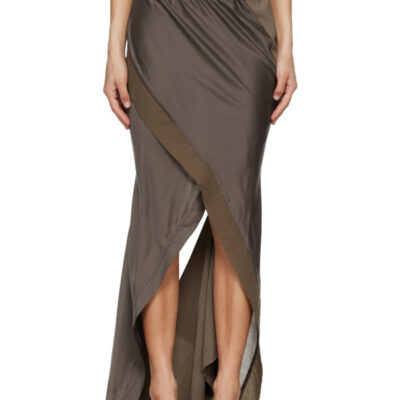Entire Studios Taupe Fluid Midi Skirt