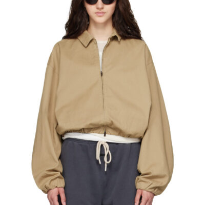 Fear of God ESSENTIALS Beige Full Zip Work Jacket
