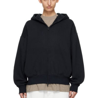 Fear of God ESSENTIALS Black Classic Zip-Up Hoodie