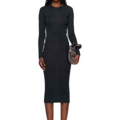 Fear of God ESSENTIALS Black Fitted Long Sleeve Maxi Dress