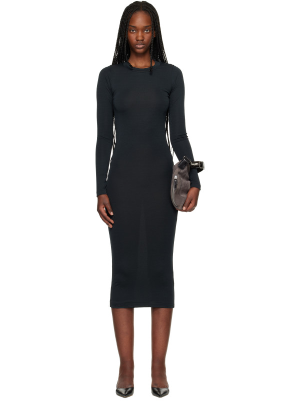 Fear of God ESSENTIALS Black Fitted Long Sleeve Maxi Dress