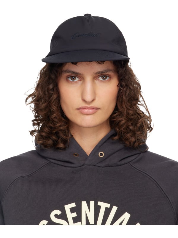Fear of God ESSENTIALS Black Signature 5 Panel Cap