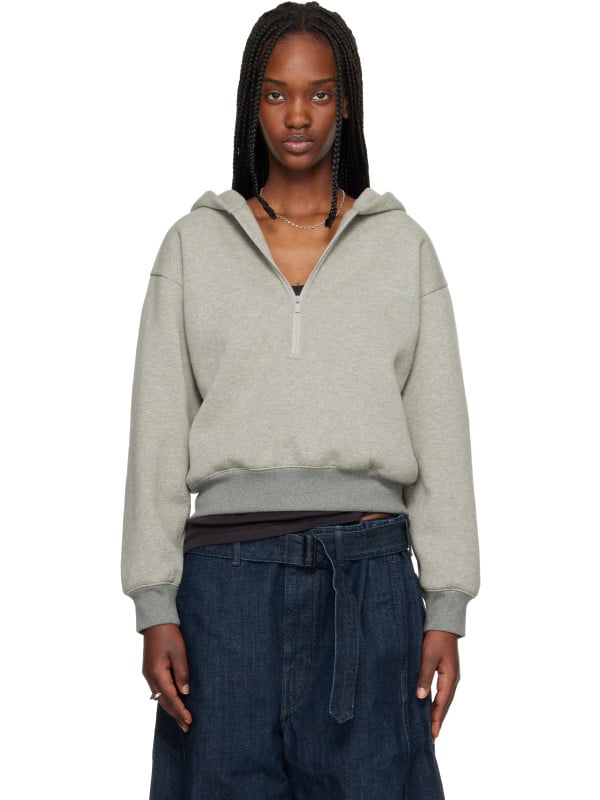 Fear of God ESSENTIALS Gray Signature Classic Half Zip Hoodie