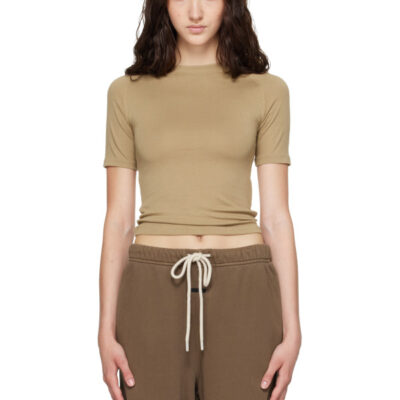 Fear of God ESSENTIALS Khaki Shrunken Baseball T-shirt