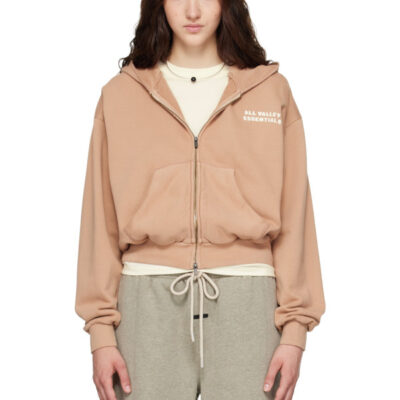 Fear of God ESSENTIALS Tan Full Zip Hoodie