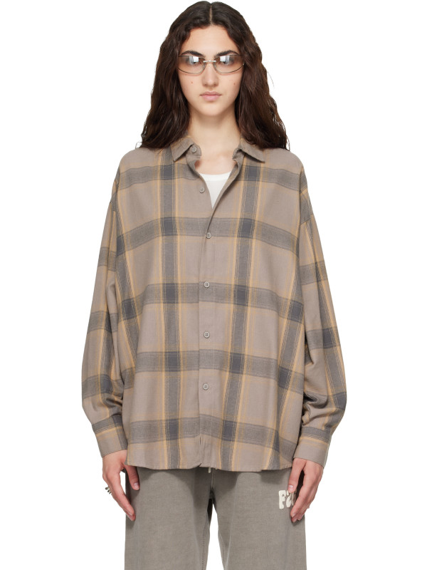 Fear of God ESSENTIALS Taupe Button Up Shirt