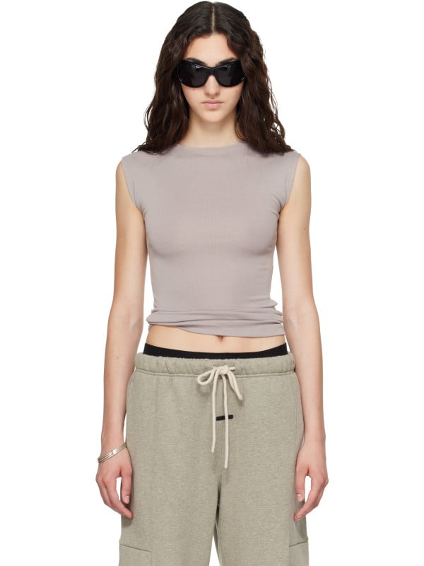 Fear of God ESSENTIALS Taupe Soft Rib Fitted Tank Top