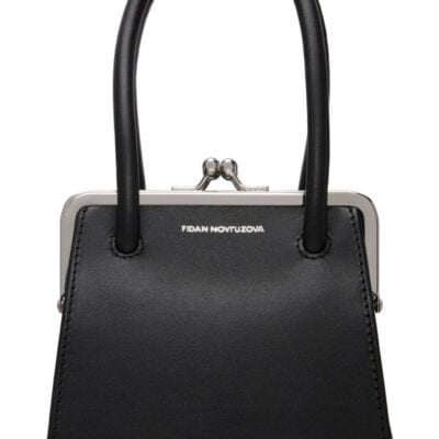 Fidan Novruzova Black Boa Four Clasp Bag