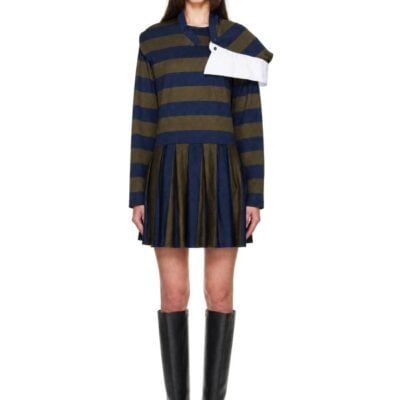 Fidan Novruzova Navy & Khaki Noemie Polo Minidress