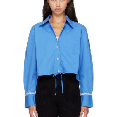 Ganni Blue Cotton Shirt