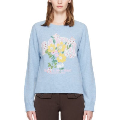 Ganni Blue Flowers Sweater