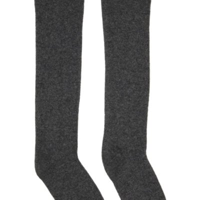 Ganni Gray Wool Mix High Socks