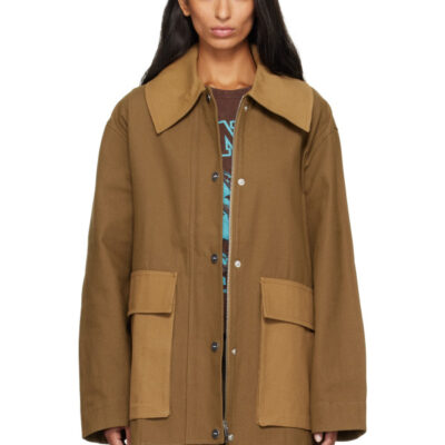 Ganni Khaki Canvas Jacket