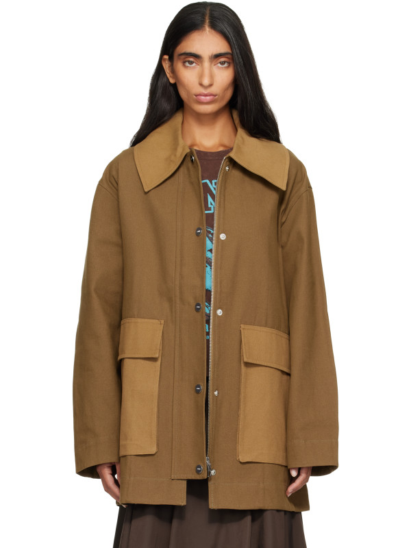 Ganni Khaki Canvas Jacket