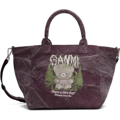 Ganni Purple Small Easy Shopper Tote