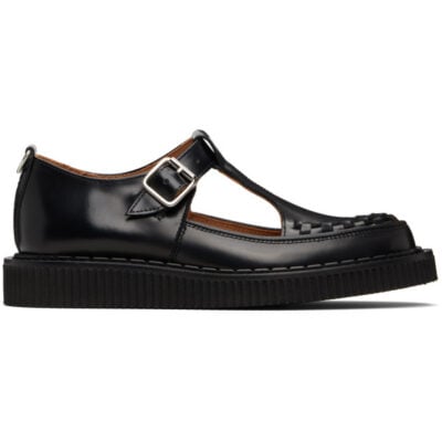 George Cox Black Hatton T-Bar Sandal Loafers