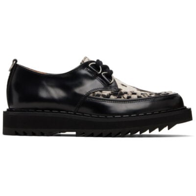 George Cox Black & Off-White Ripple Hatton Derbys