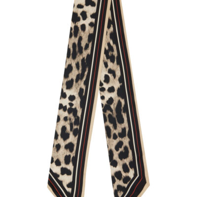 Givenchy Beige & Black Silk Leopard Print Scarf