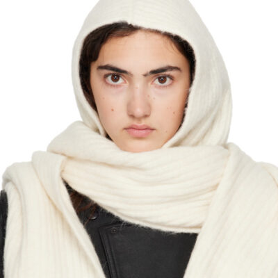 Givenchy Off-White Hooded Alpaca Scarf