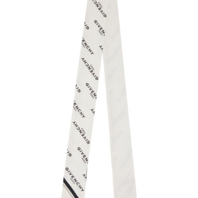 Givenchy White 'Givenchy Shadow' Bicolor Bandeau Silk Scarf