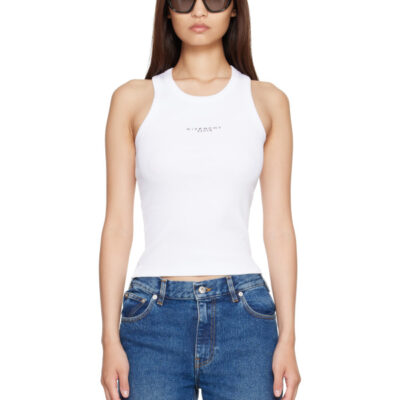 Givenchy White Slim Fit 'Givenchy Paris' Tank Top