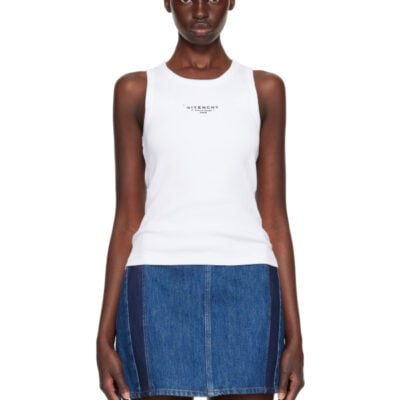Givenchy White Slim Fit 'Givenchy Stamp' Print Tank Top
